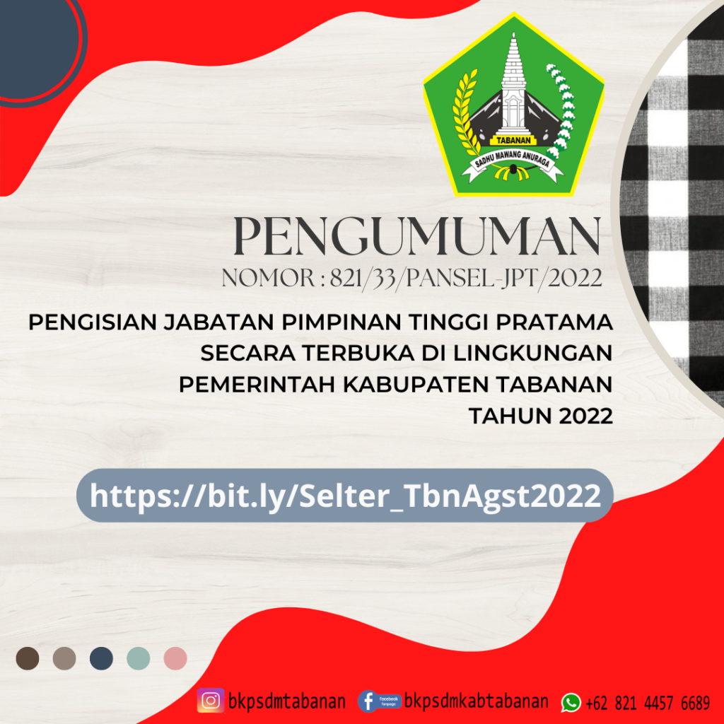 PENGUMUMAN NOMOR 82133PANSEL-JPT2022