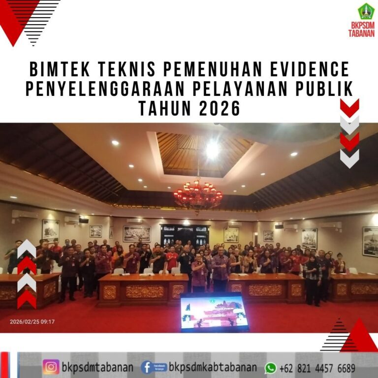Bimtek Teknis Pemenuhan Evidence Penyelenggaraan Pelayanan Publik Tahun 2026